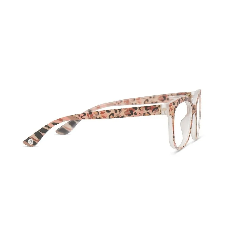 New Leopard Coral Peepers blue light filter readers +1.25 & case